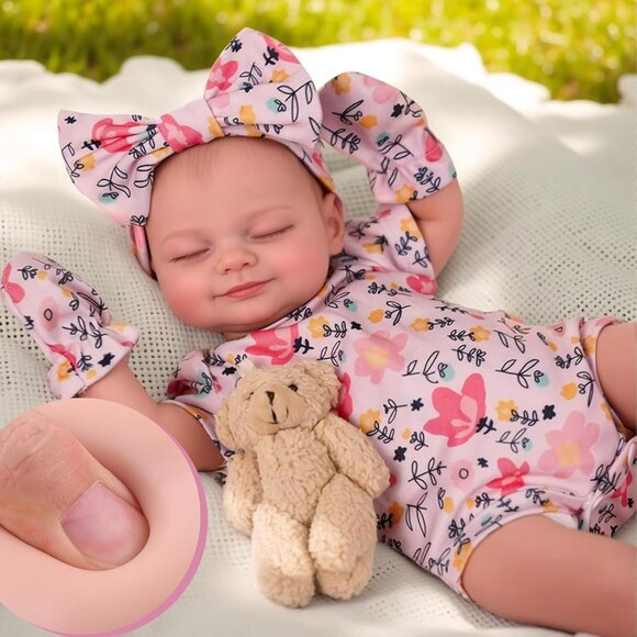 🆕17inch Full Body Silicone Newborn Baby Dolls Poseable Limbs Reborn Girl - Picture 1 of 9